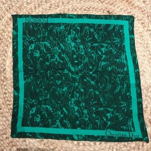 Christian Dior Green Cotton French square scarf